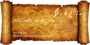 Jónás Éva névjegykártya